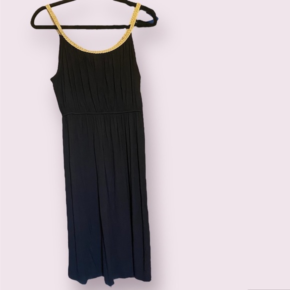 Style & Co Black Dress w/ Gold Braided Cord Trim - Picture 7 of 11
